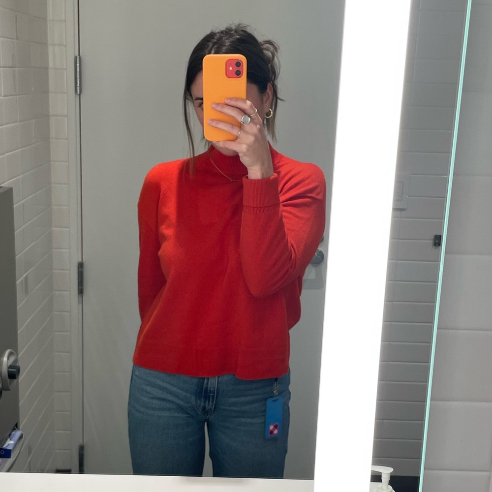 Everlane Red Mock-neck Sweater